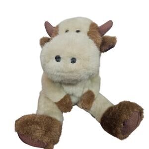 Vintage 1985-1995 Boyds Bear & Friends Cow Plush Stuffed Animal | Folk Art Style